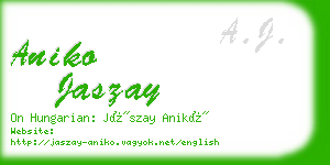 aniko jaszay business card